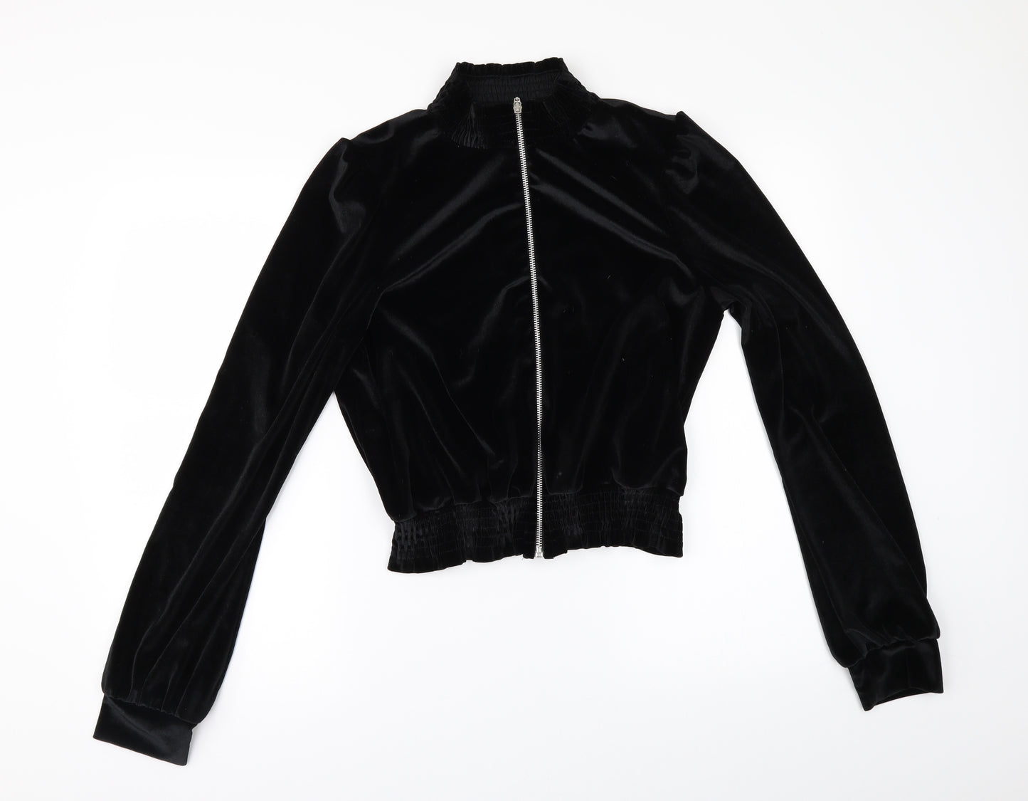ASOS Womens Black  Velour Bomber Jacket Jacket Size 12