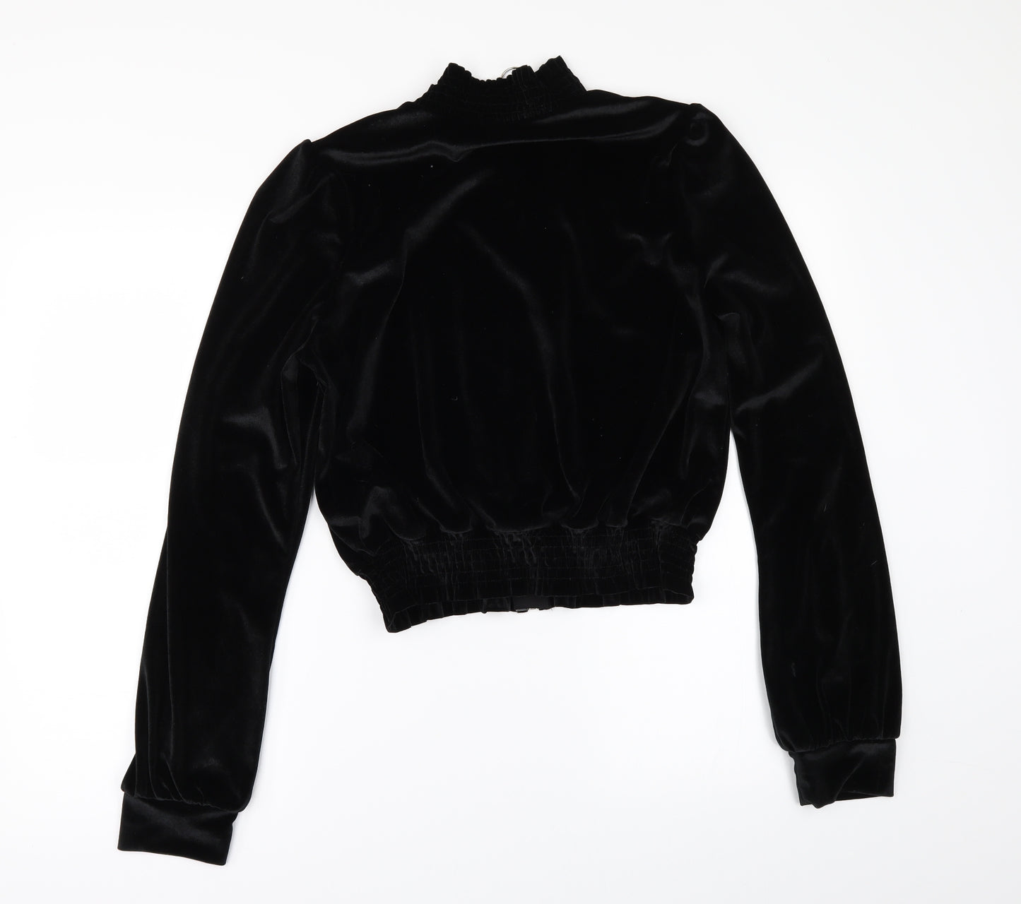 ASOS Womens Black  Velour Bomber Jacket Jacket Size 12