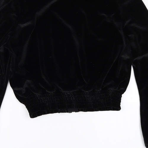ASOS Womens Black  Velour Bomber Jacket Jacket Size 12