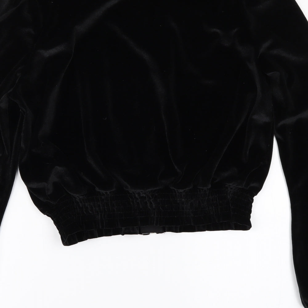 ASOS Womens Black  Velour Bomber Jacket Jacket Size 12
