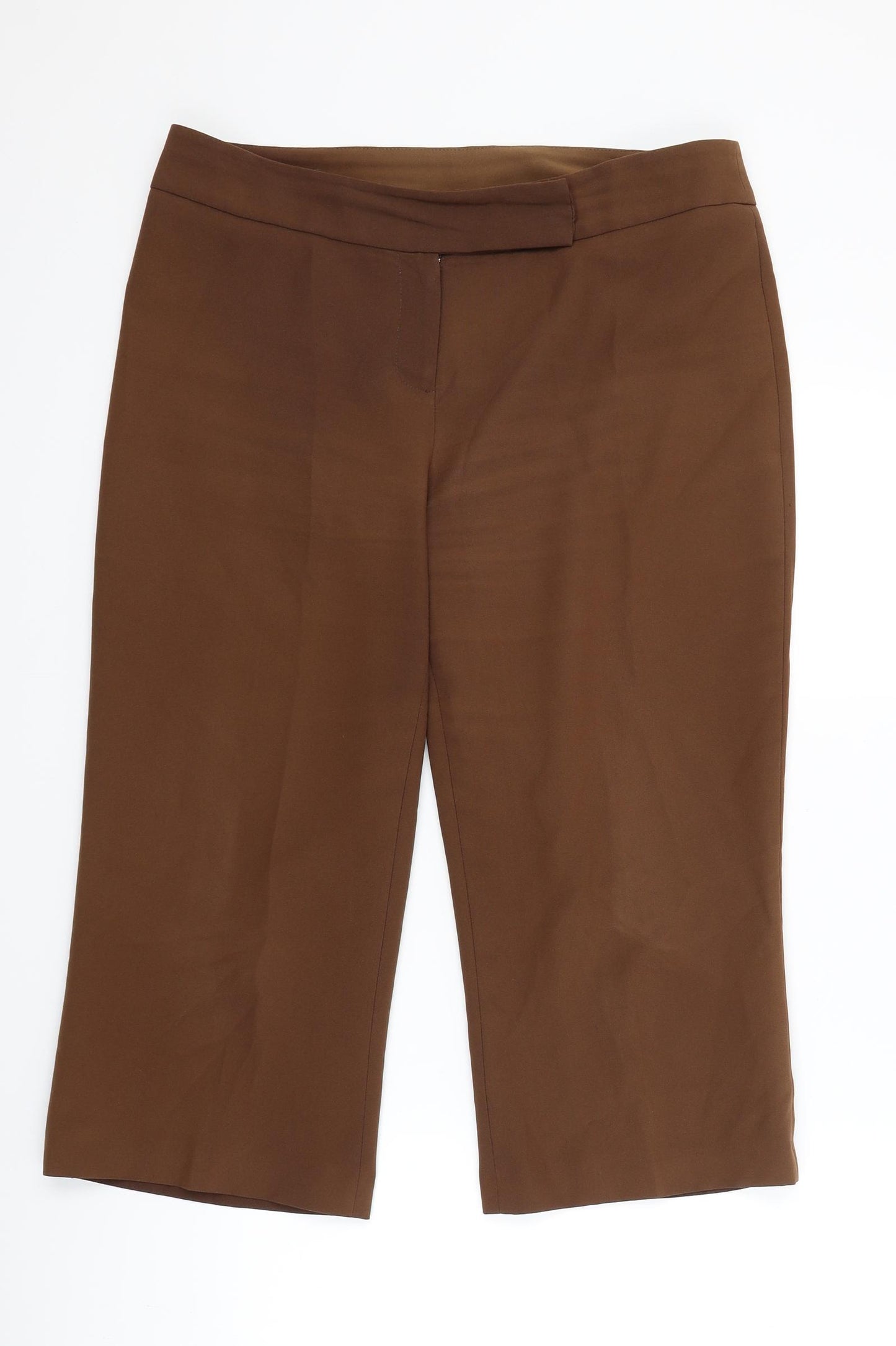 Evie Womens Brown   Cropped Trousers Size 14 L20 in