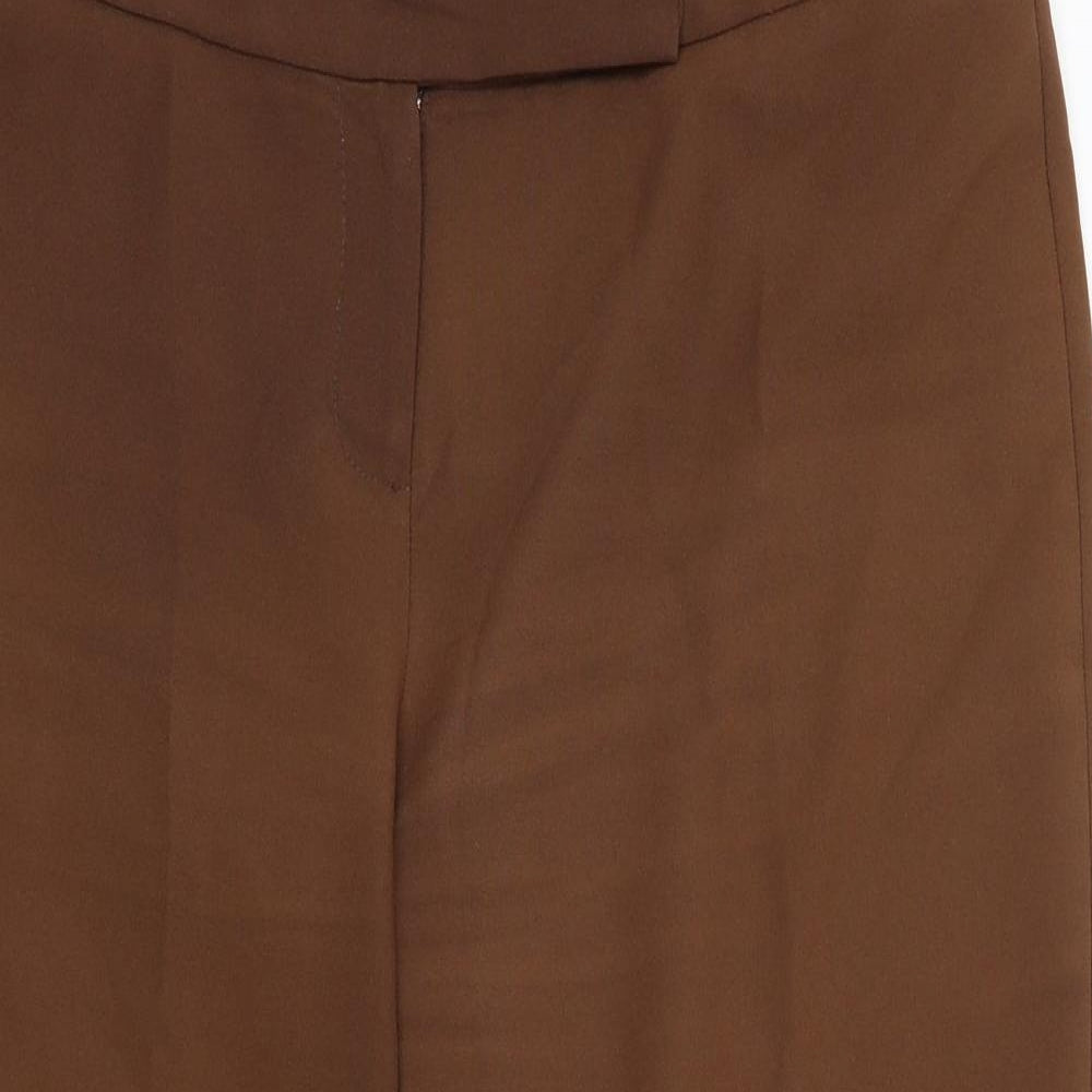 Evie Womens Brown   Cropped Trousers Size 14 L20 in