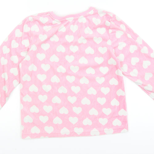 Primark Girls Pink Solid  Top Pyjama Top Size 7-8 Years  - hearts