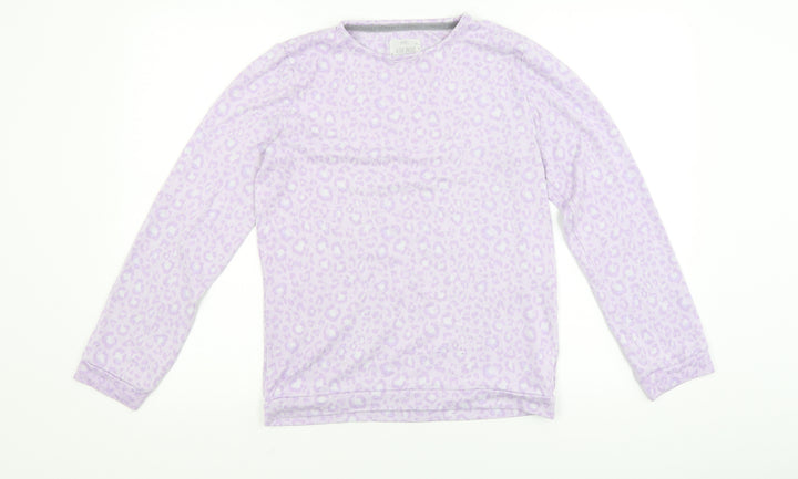 F&F Girls Purple Animal Print Top Pyjama Top Size 12-13 Years