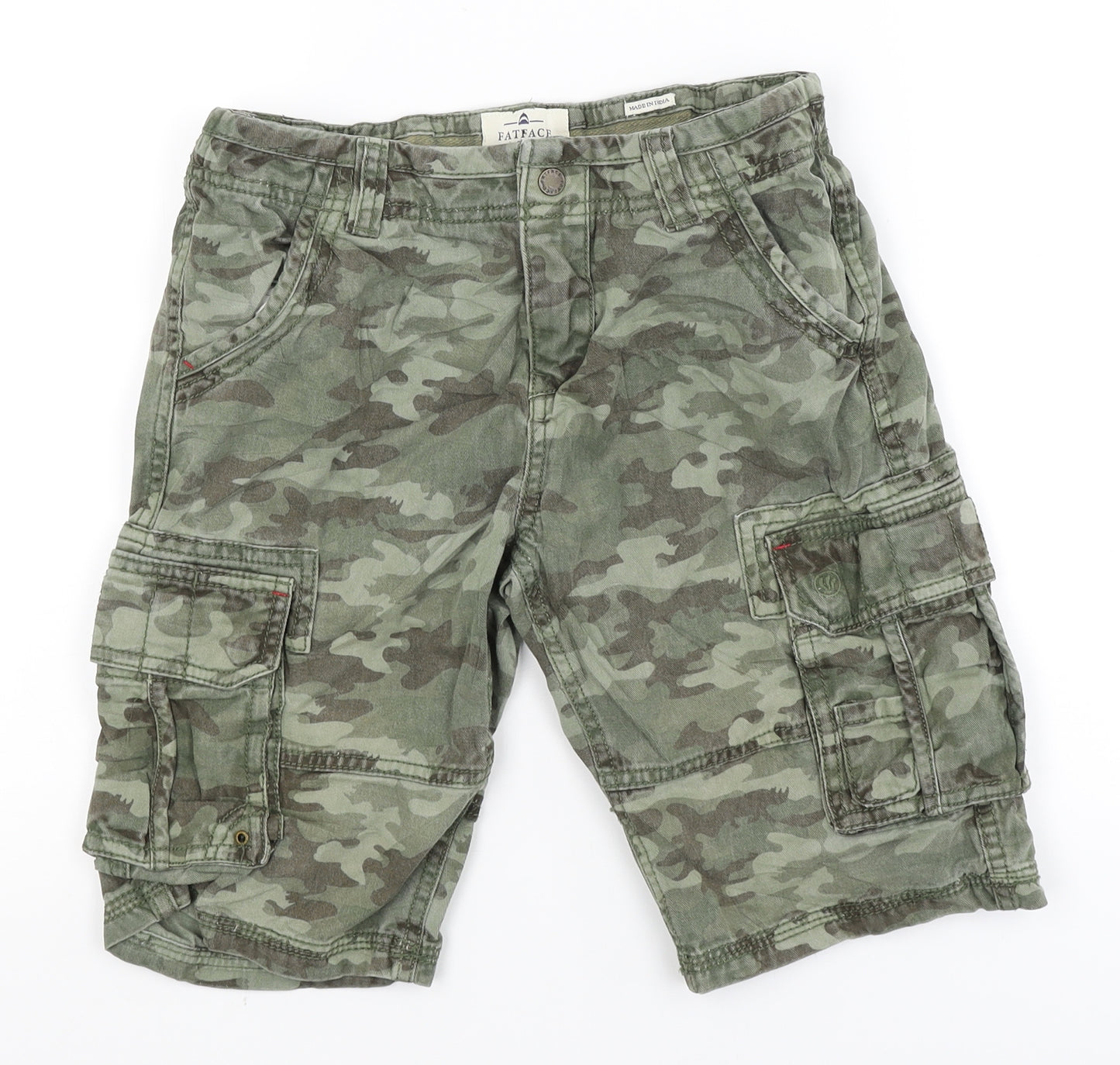 Fat Face Boys Green Camouflage  Bermuda Shorts Size 12-13 Years