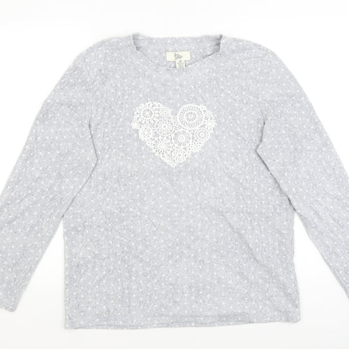 Love to Lounge Womens Grey Polka Dot  Top Pyjama Top Size 12  - heart