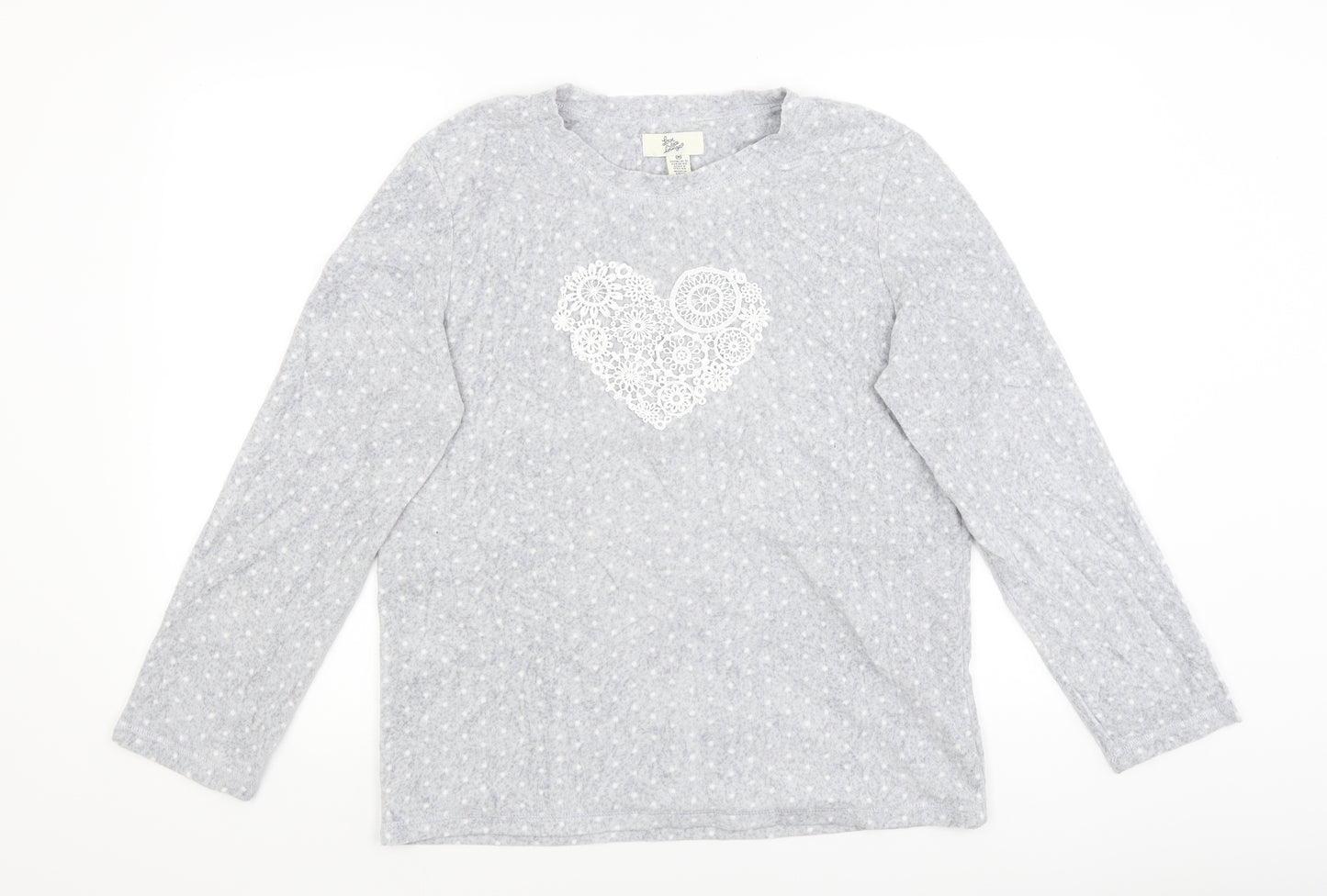 Love to Lounge Womens Grey Polka Dot  Top Pyjama Top Size 12  - heart