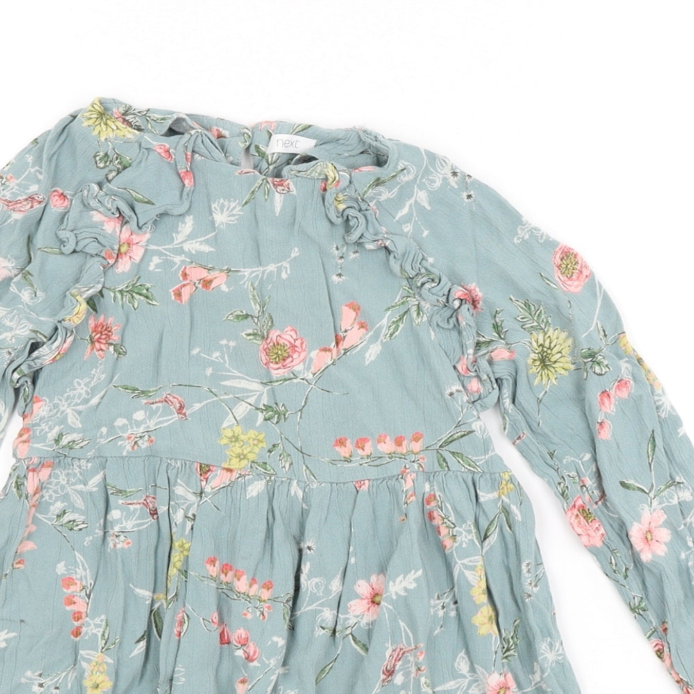 NEXT Girls Green Floral  Fit & Flare  Size 6 Years