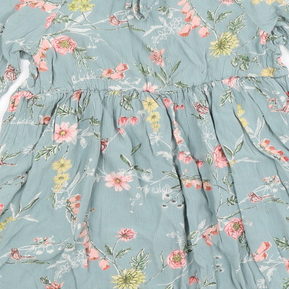 NEXT Girls Green Floral  Fit & Flare  Size 6 Years