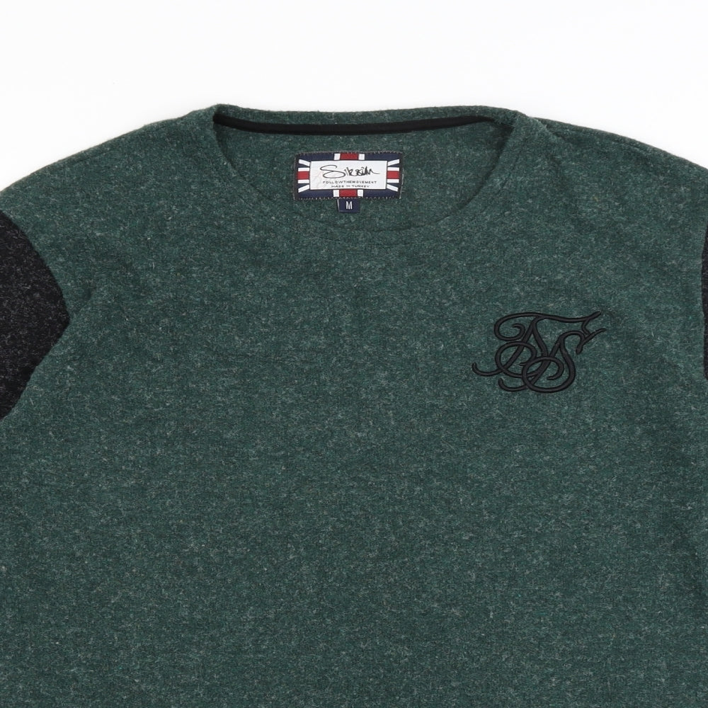 Sik Silk Mens Green   Pullover Jumper Size M