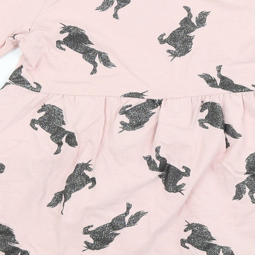 Matalan Girls Pink   Fit & Flare  Size 7 Years  - unicorns