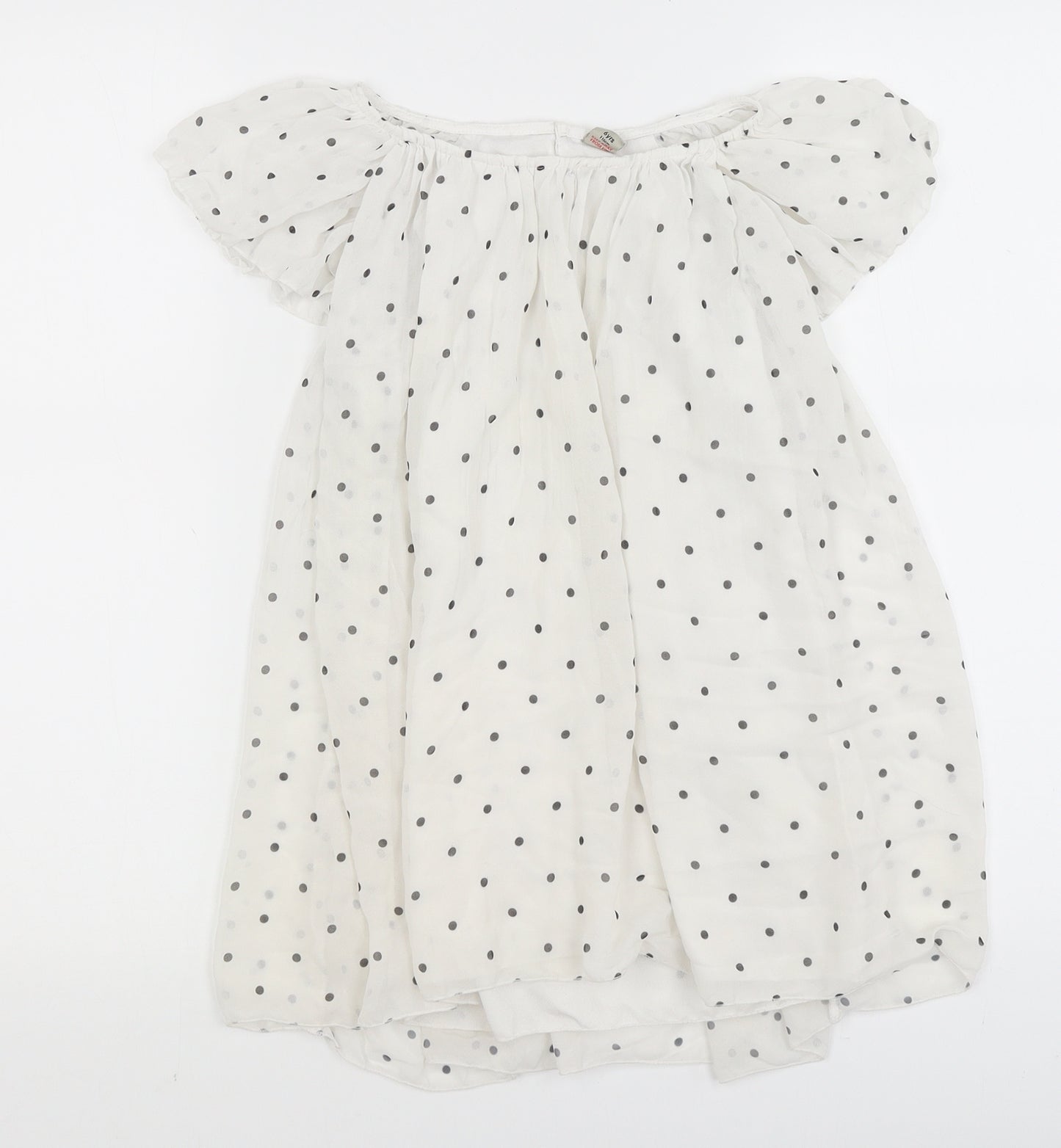 TU Girls White Polka Dot  Fit & Flare  Size 6 Years