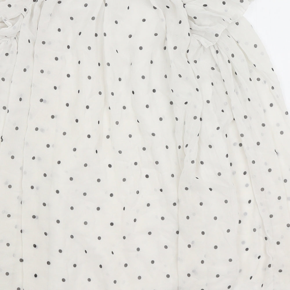 TU Girls White Polka Dot  Fit & Flare  Size 6 Years