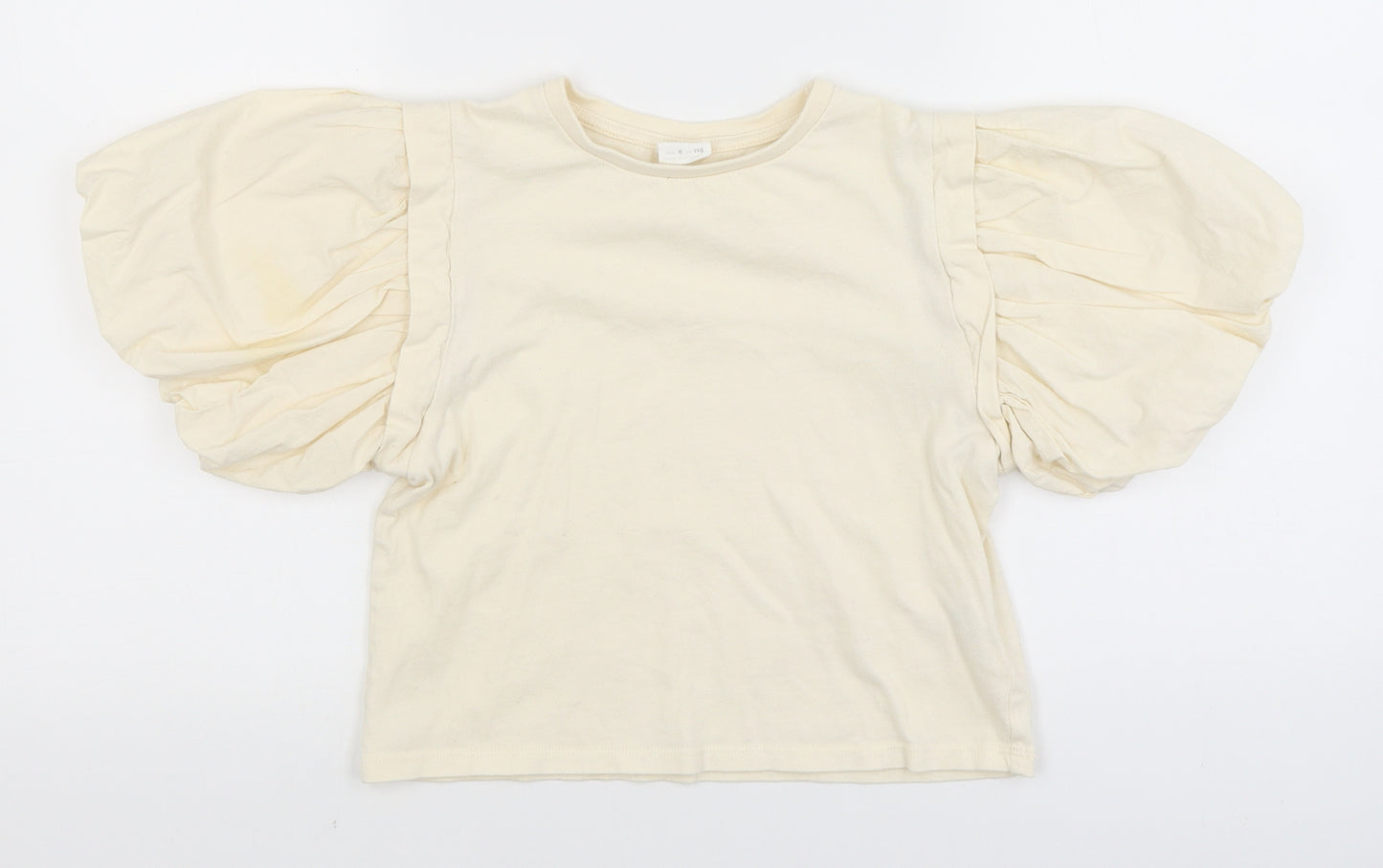 Zara Womens Ivory   Cropped T-Shirt Size 6