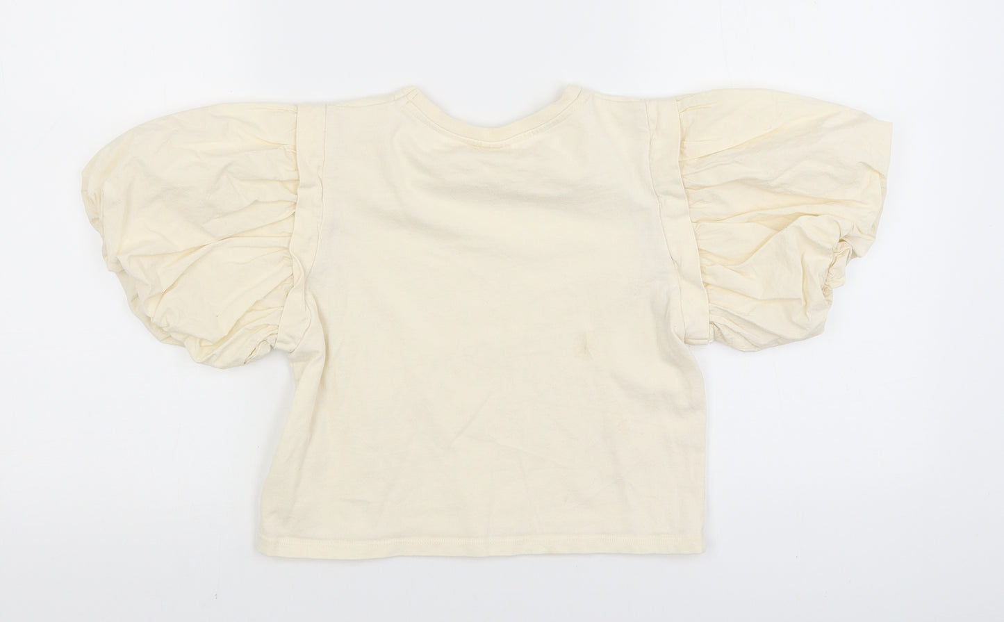 Zara Womens Ivory   Cropped T-Shirt Size 6