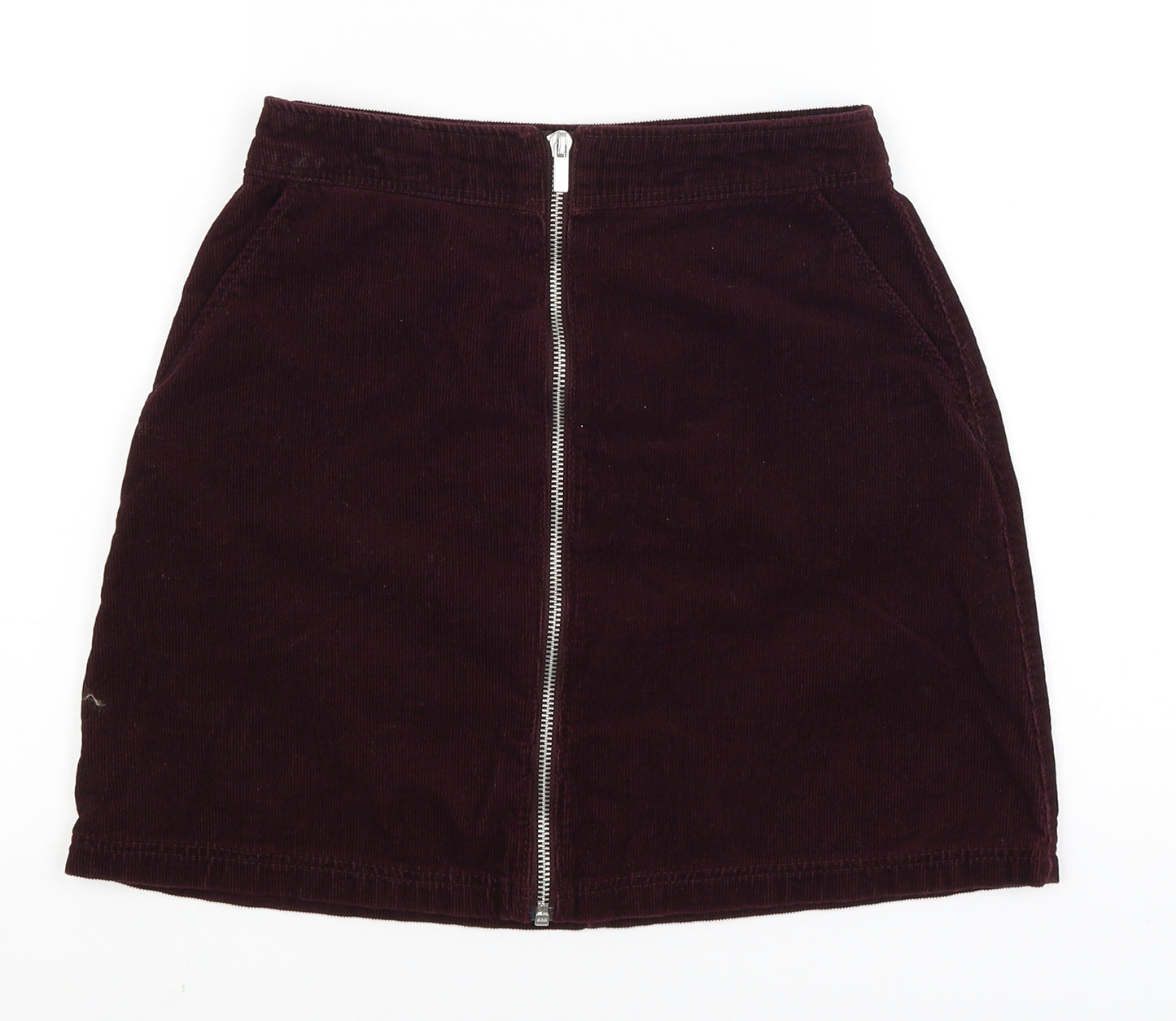 New Look Womens Red  Corduroy Mini Skirt Size 6