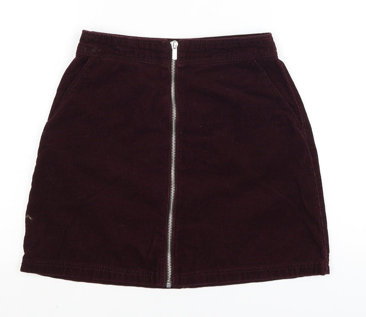 New Look Womens Red  Corduroy Mini Skirt Size 6