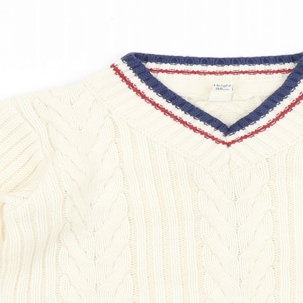 River Island Mini Boys Ivory   Pullover Jumper Size 2-3 Years