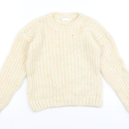 M&S Girls White   Pullover Jumper Size 6-7 Years