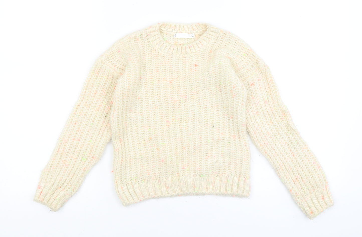M&S Girls White   Pullover Jumper Size 6-7 Years