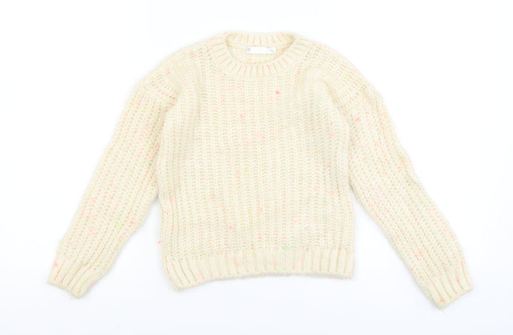 M&S Girls White   Pullover Jumper Size 6-7 Years
