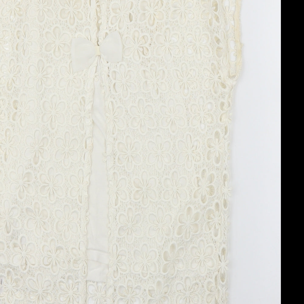 NEXT Womens Ivory Floral  Basic Blouse Size 10  - Split down back