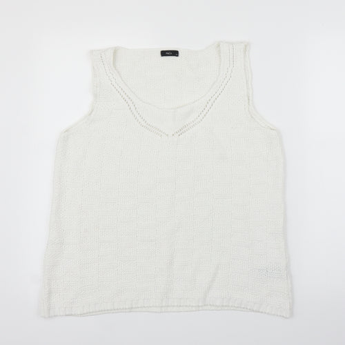 M&Co Womens White   Vest Jumper Size 14
