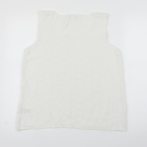 M&Co Womens White   Vest Jumper Size 14