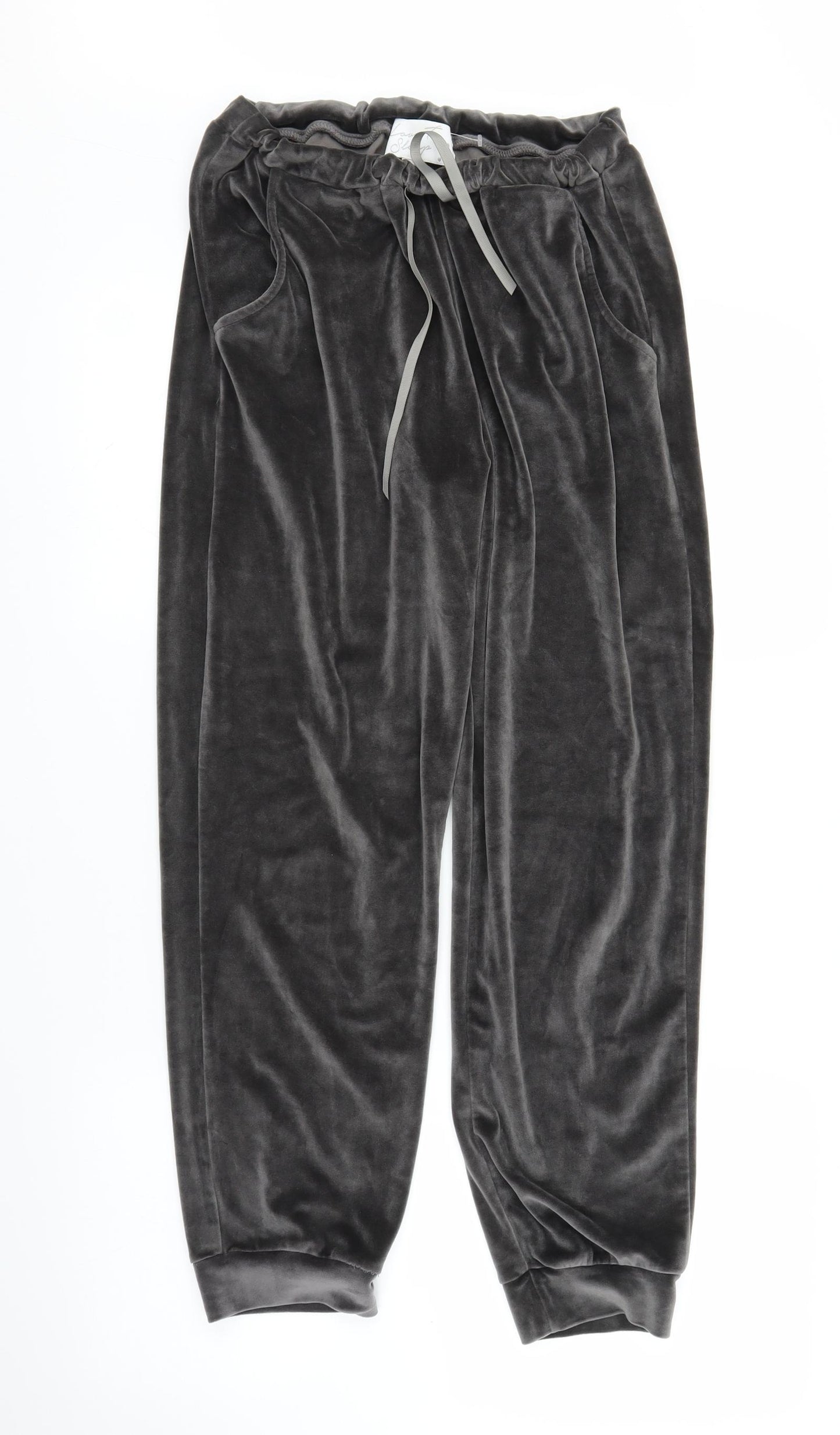 Love to Lounge Womens Grey  Velvet Chemise Lounge Pants Size 8