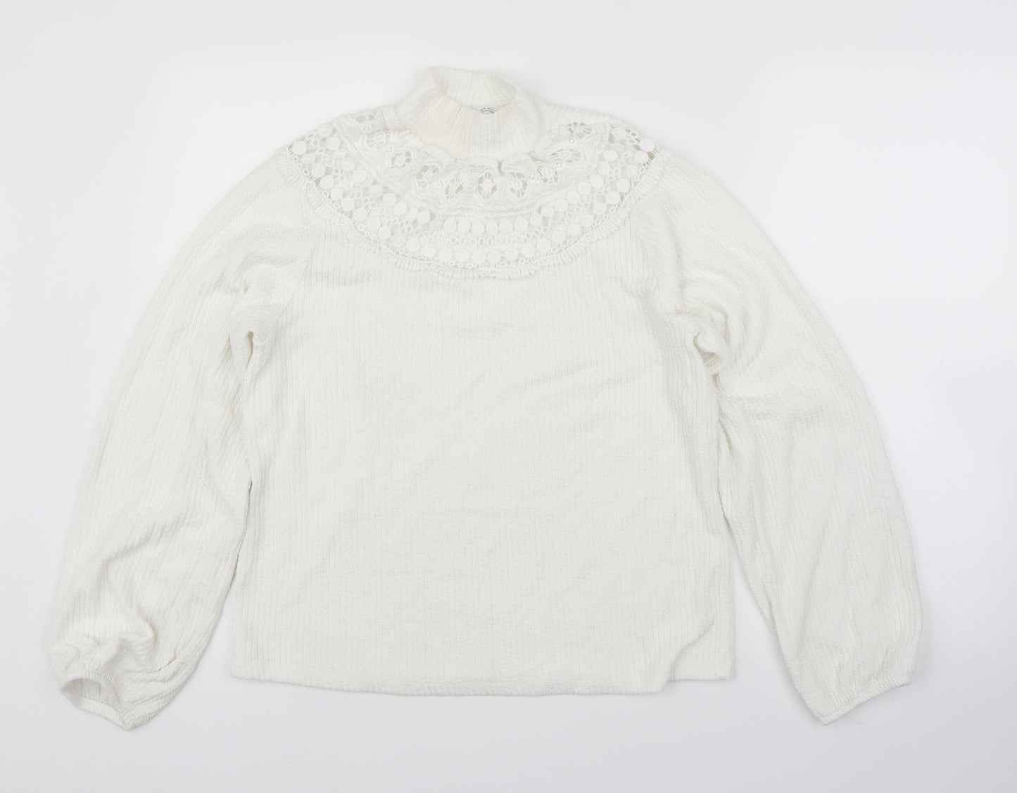 Zara Womens White   Pullover Jumper Size M