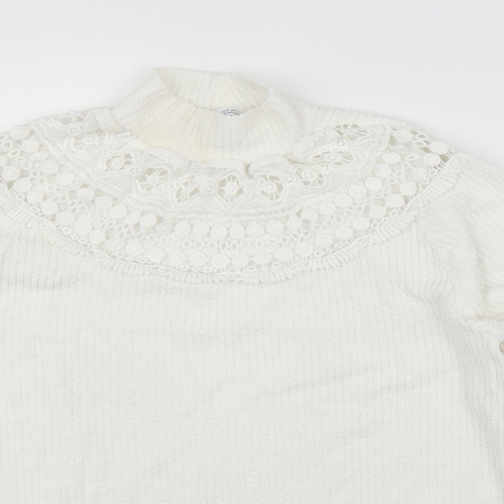 Zara Womens White   Pullover Jumper Size M