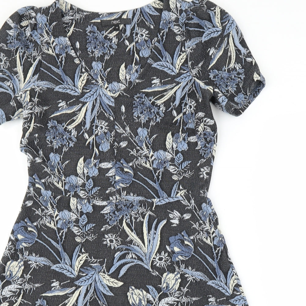 NEXT Womens Blue Floral  A-Line  Size 10