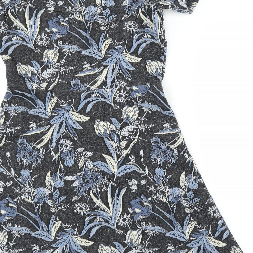 NEXT Womens Blue Floral  A-Line  Size 10