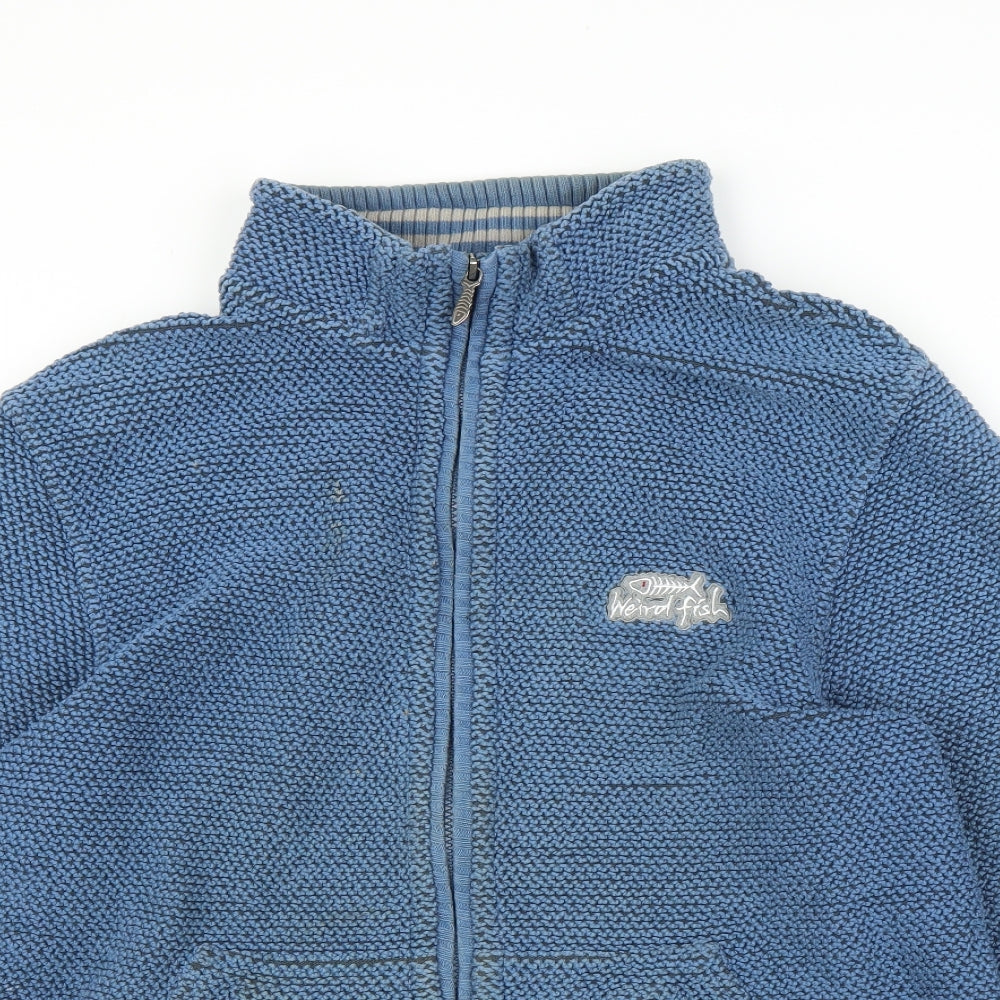 Weird Fish Mens Blue   Full Zip Jumper Size L