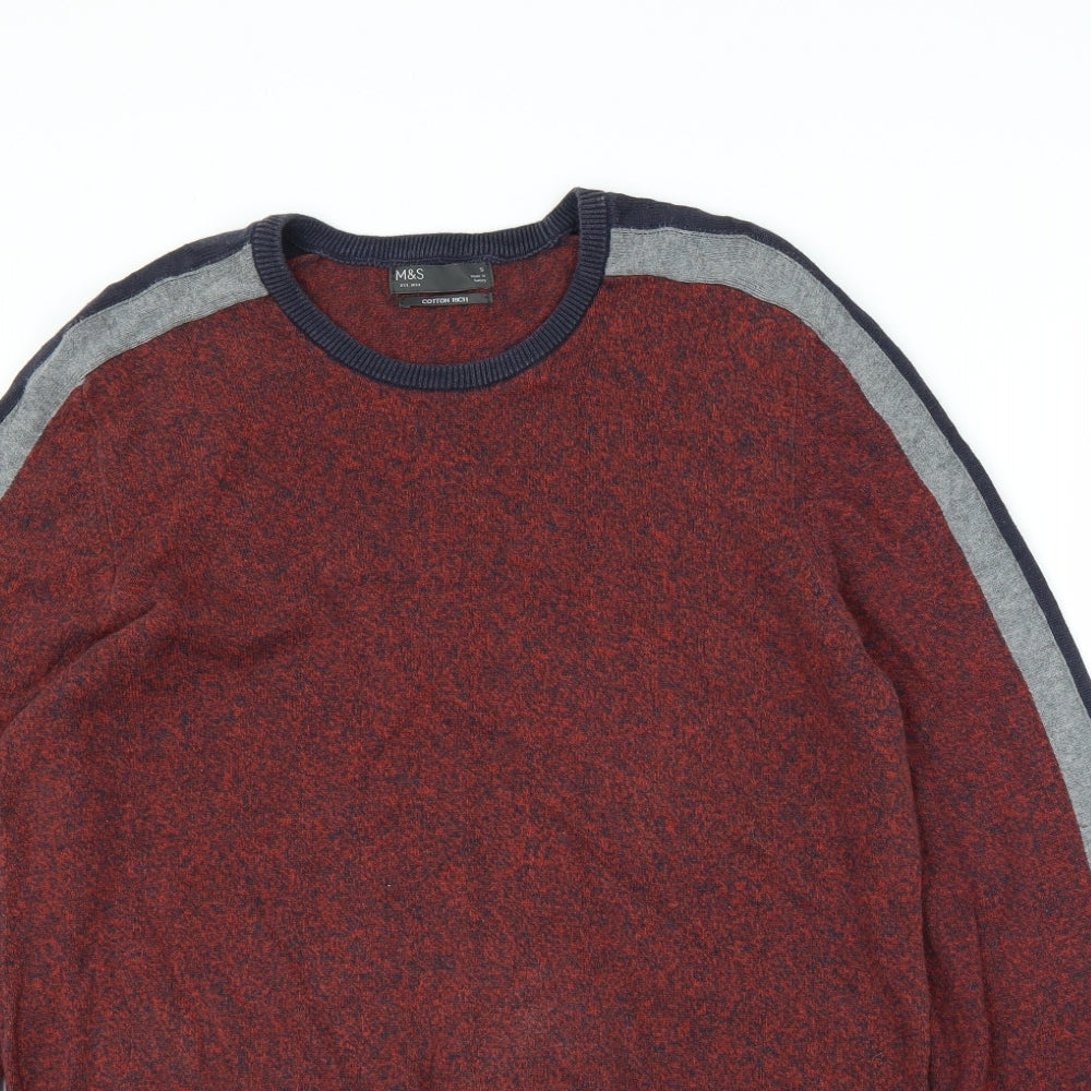 M&S Mens Purple   Pullover Jumper Size S