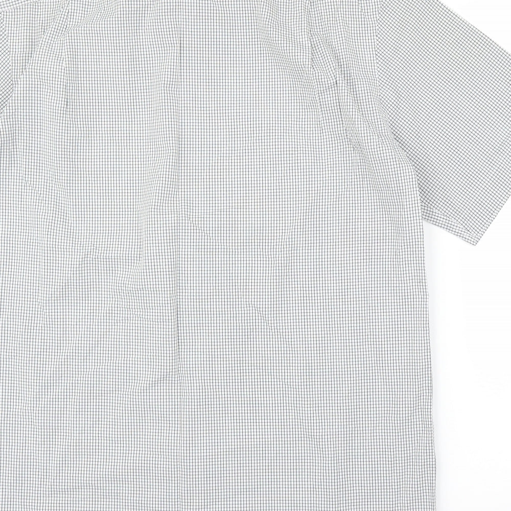M&S Mens Grey Check   Button-Up Size 16