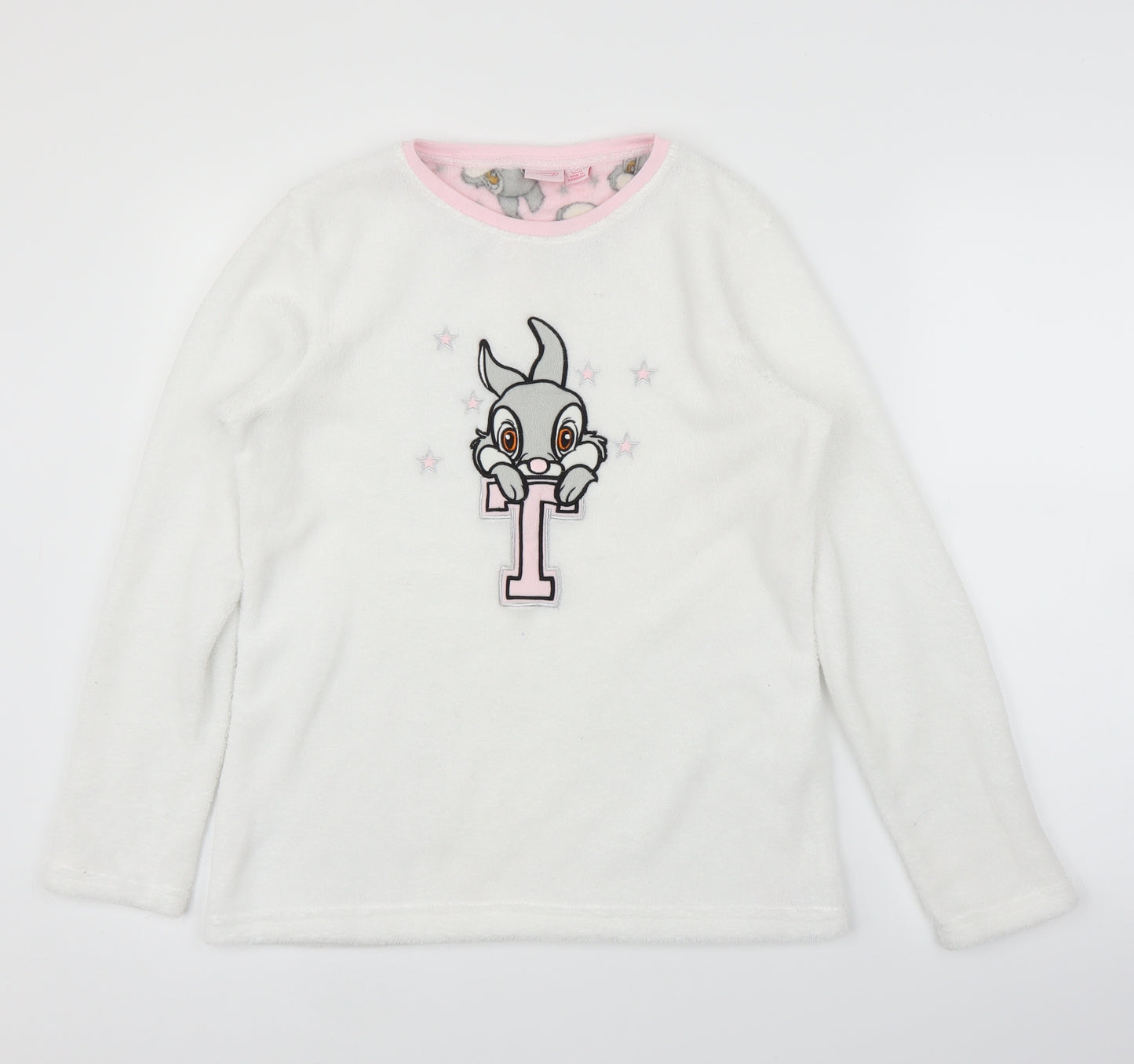 Young Dimension Girls White Solid  Top Pyjama Top Size 13 Years  - Bambi, Disney