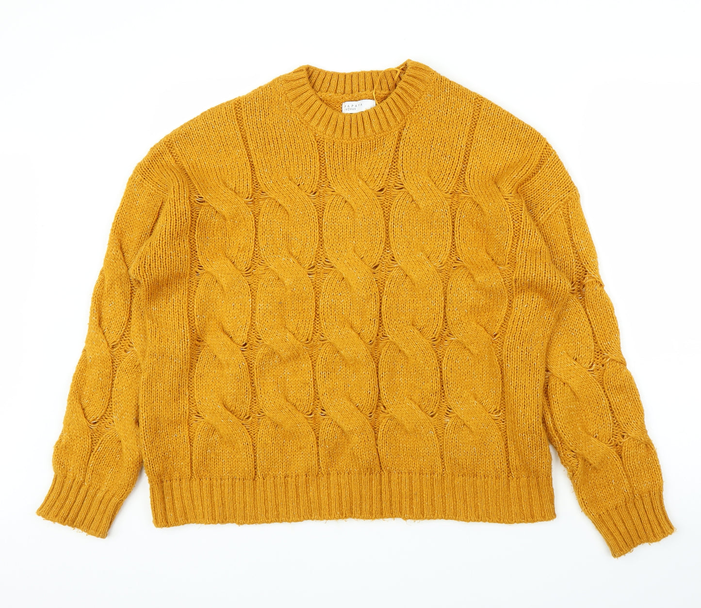 Papaya Womens Yellow   Pullover Jumper Size L