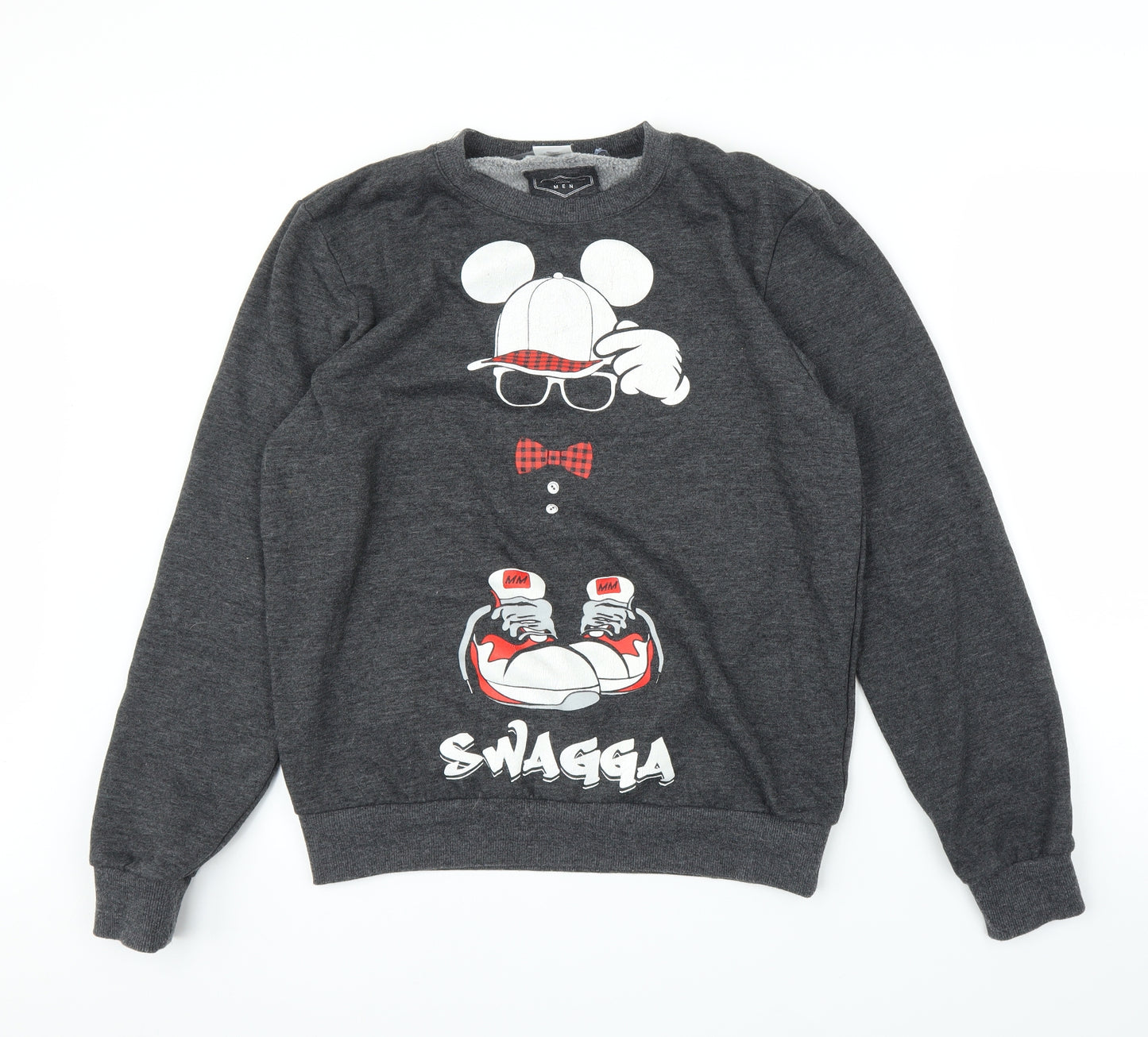 New Look Mens Grey   Pullover Jumper Size M  - Micky Mouse
