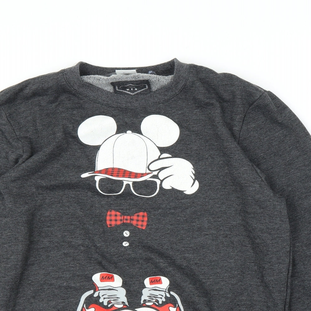 New Look Mens Grey   Pullover Jumper Size M  - Micky Mouse