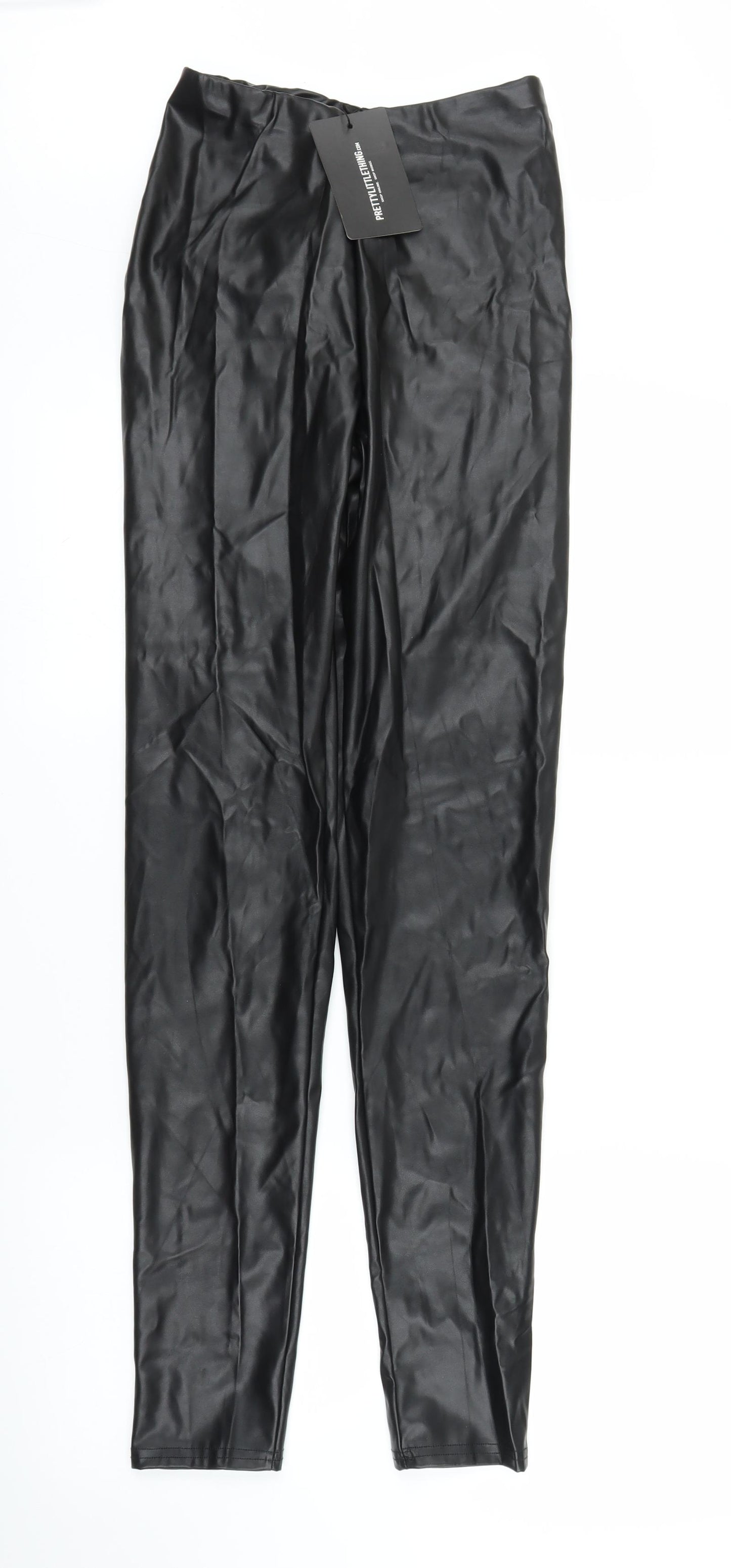 PRETTYLITTLETHING Womens Black   Carrot Trousers Size 8 L31 in