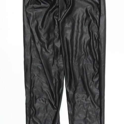 PRETTYLITTLETHING Womens Black   Carrot Trousers Size 8 L31 in
