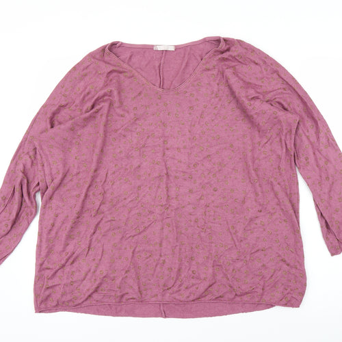Preworn Womens Pink Animal Print  Basic Blouse Size L