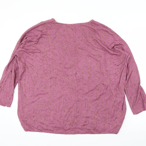 Preworn Womens Pink Animal Print  Basic Blouse Size L