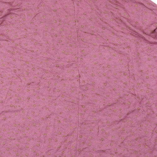 Preworn Womens Pink Animal Print  Basic Blouse Size L