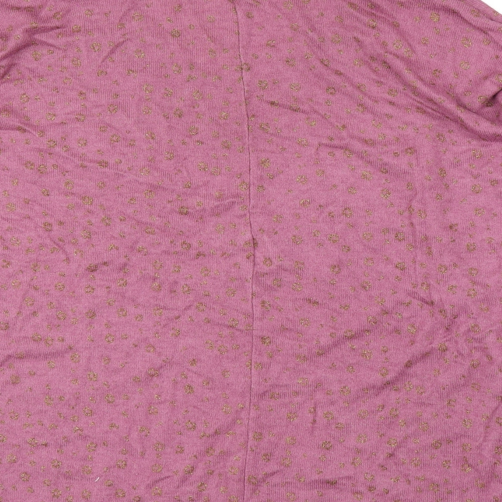 Preworn Womens Pink Animal Print  Basic Blouse Size L