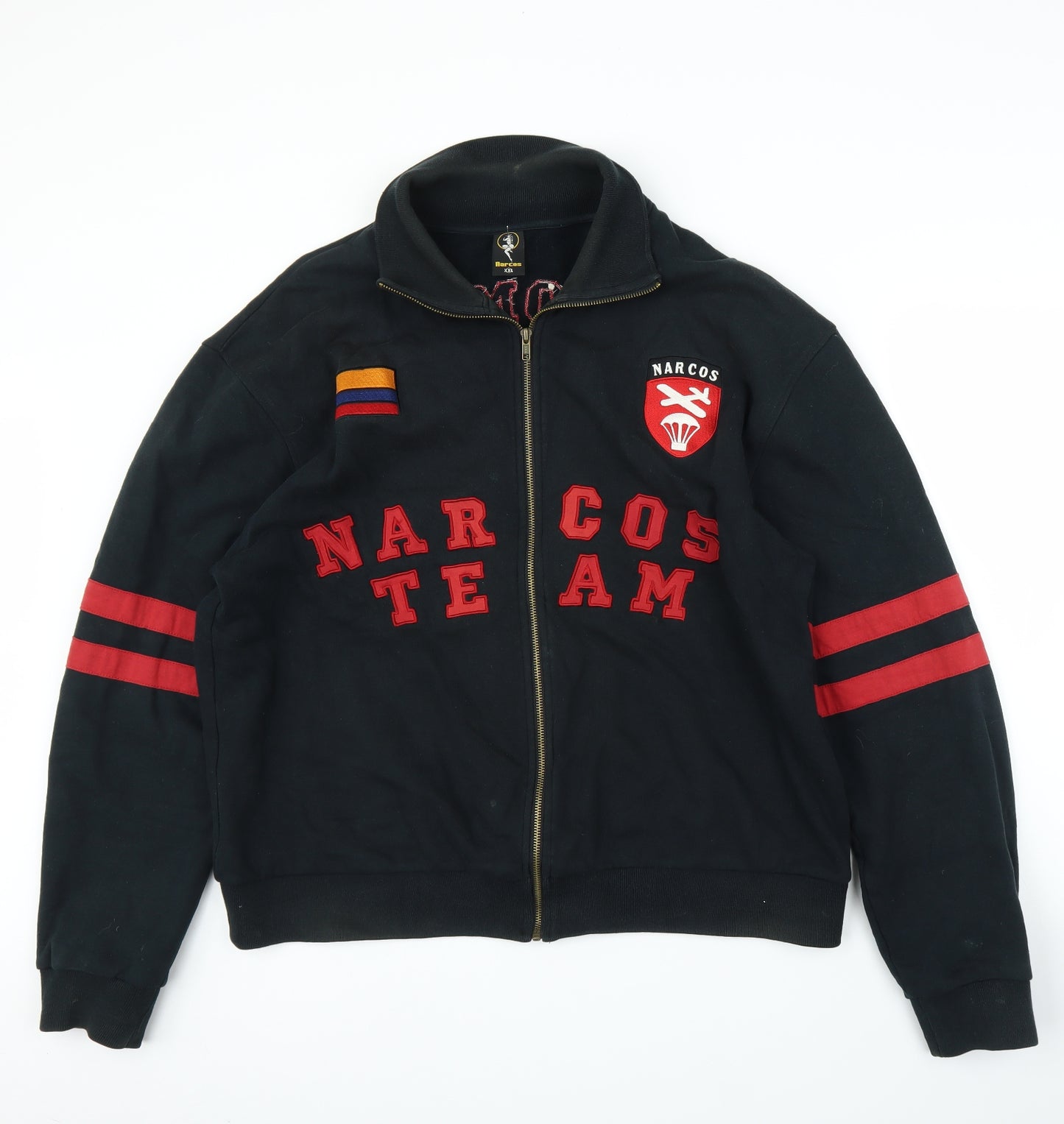 Narcos Mens Black   Full Zip Jumper Size 2XL
