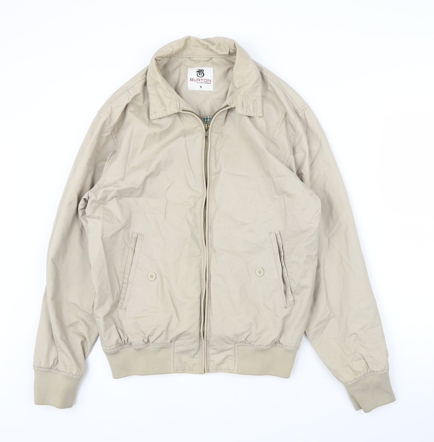 Burton Mens Beige   Bomber Jacket Coat Size S