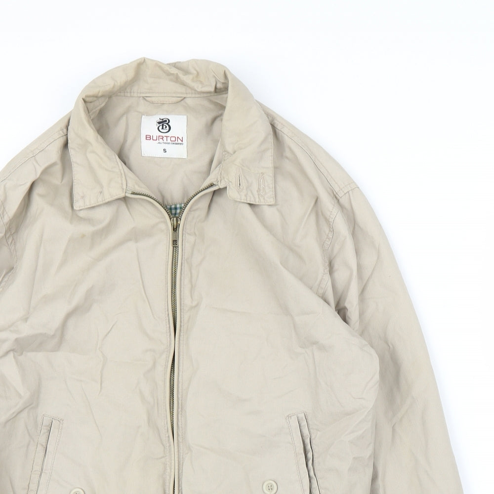 Burton Mens Beige   Bomber Jacket Coat Size S