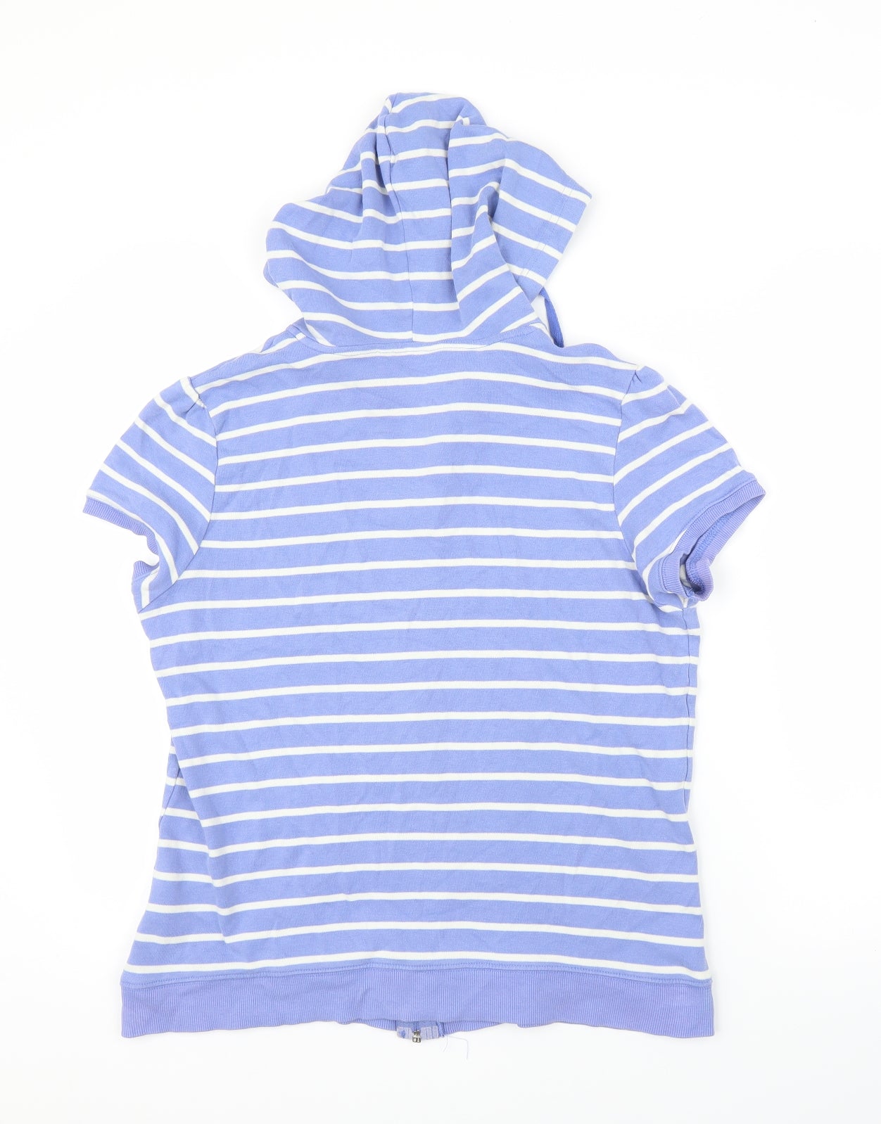 Cherokee Womens Blue Striped  Full Zip Hoodie Size 16